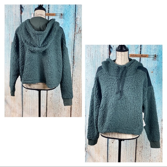 Zella NWT Green Sheila Fleece Hooded Pullover Hoodie - Picture 4 of 12